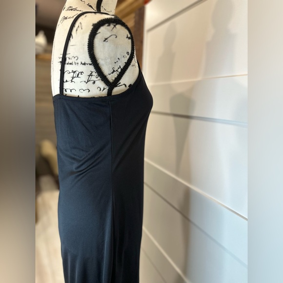 Byer Too! Black Slip Dress Medium Spaghetti Strap Long Lounge Wear - Picture 8 of 9